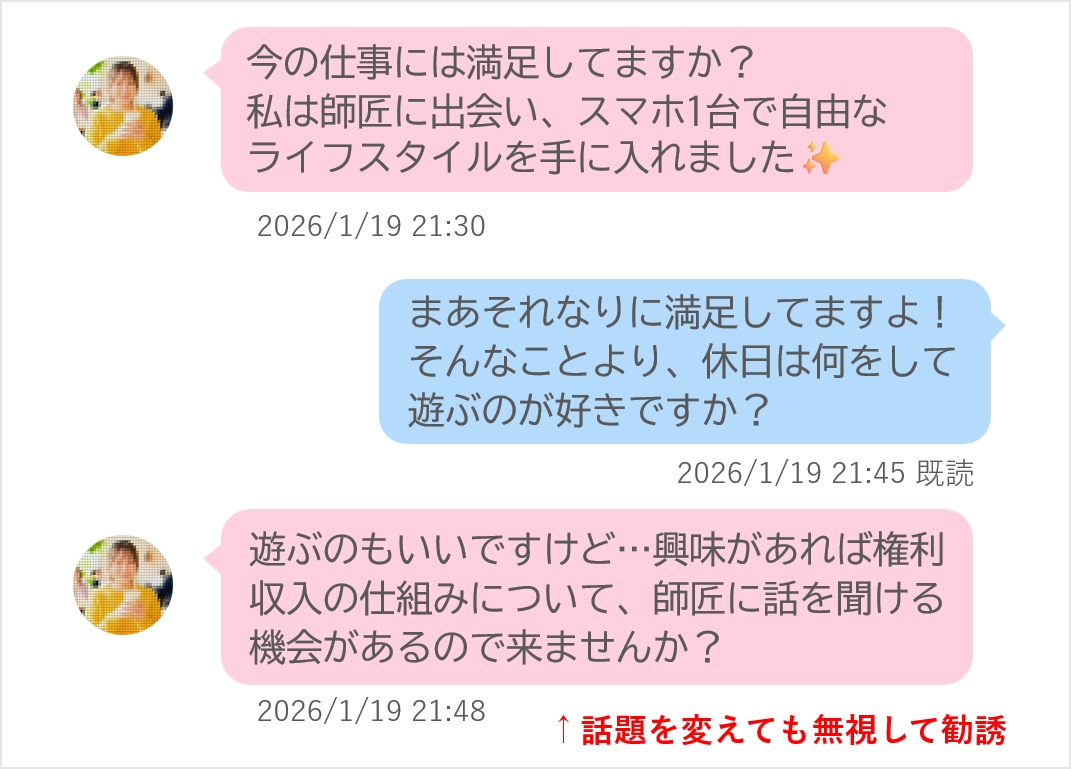 やりとりイメージ：マルチ勧誘