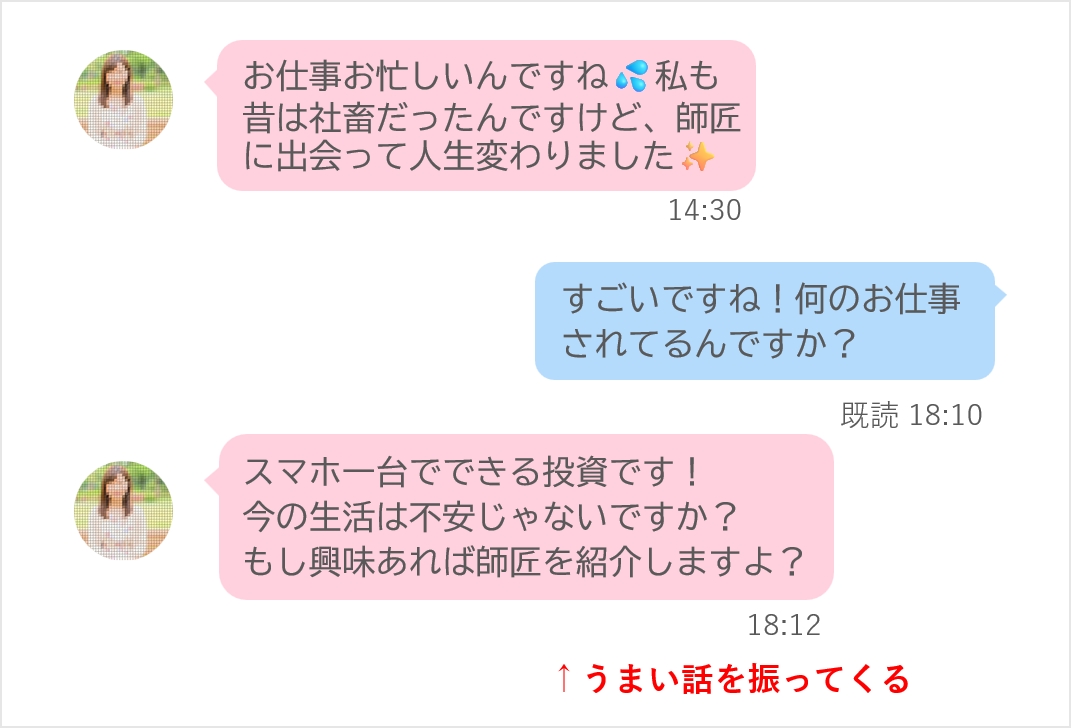 ビジネス勧誘型やり取りイメージ