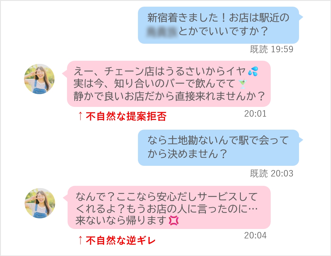 犯罪リスク型やり取りイメージ