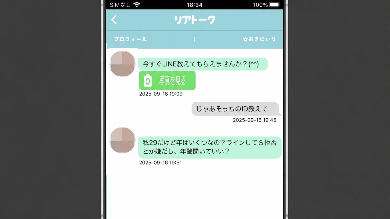 リアトーク　不自然なやり取り